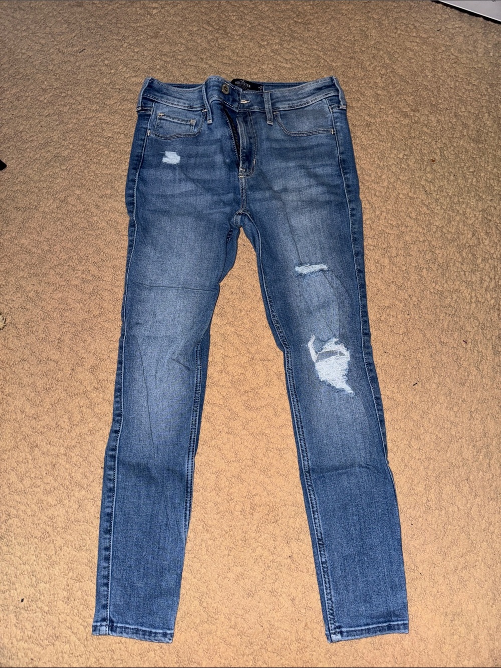 Hollister High Rise Distressed Super Skinny Jeans